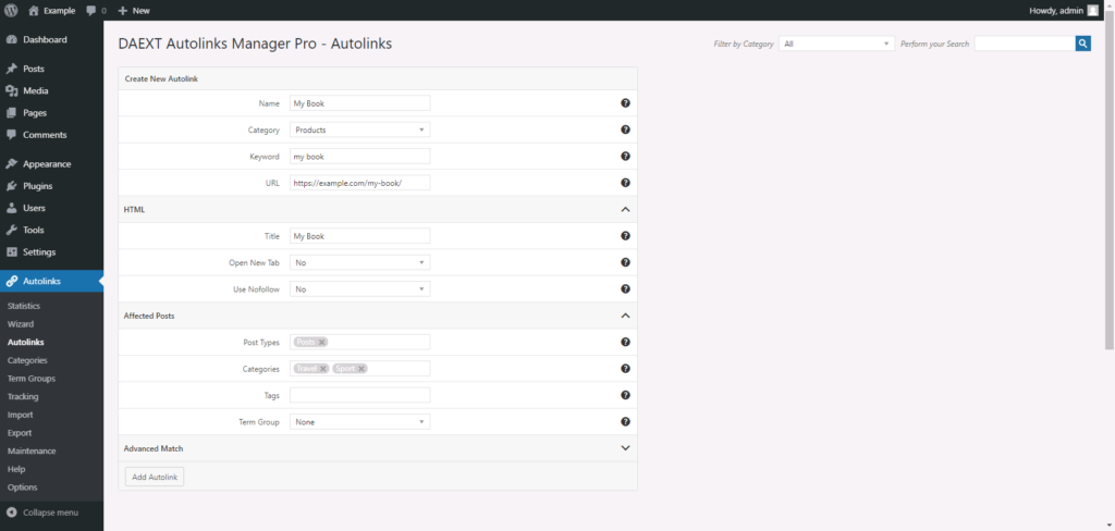 Autolinks Manager Pro Review: Autolinks