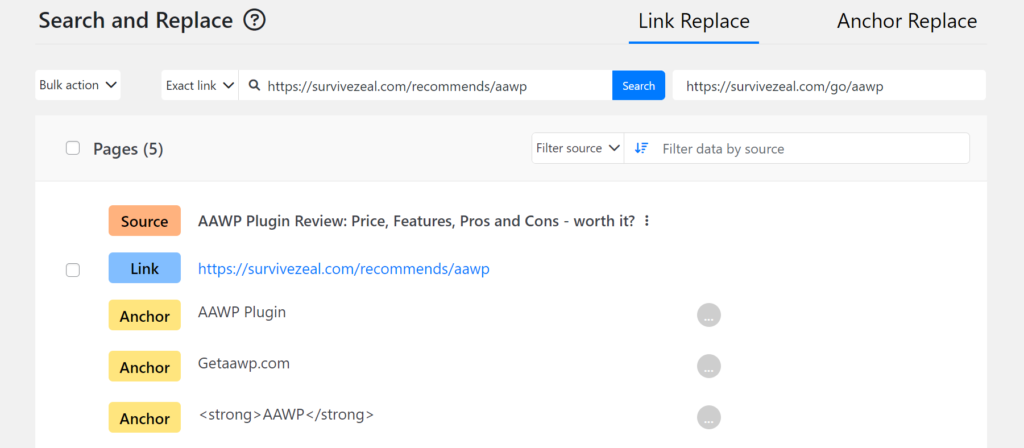 Linksy Review - Search and Replace Existing Links and/or Anchors