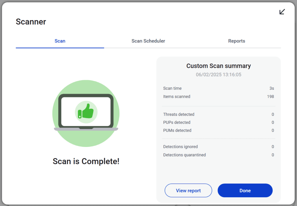 WorldPressIT Security Test on Malwarebytes