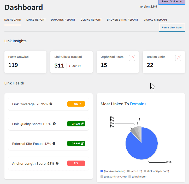 Link Whisper Reporting Dashboard