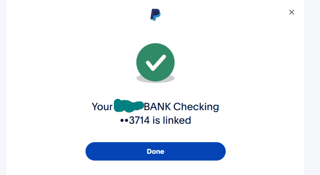 bank account linked to paypal